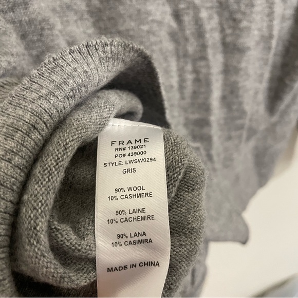 Frame Grey Front Knot Wool and Cashmere Sweater - Picture 8 of 10